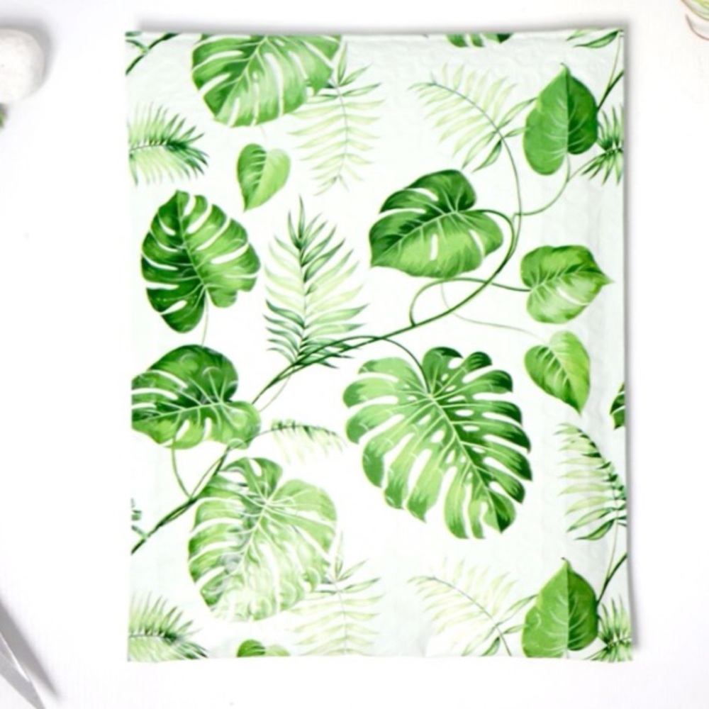 Banana Leaves Bubble Poly Mailers 6.5x10 Set of 20 Tropical Shipping Envelopes